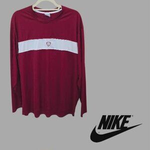 Nike Team  Swoosh Athletic Soccer Longsleeve Maroon Shirt Mens XL
